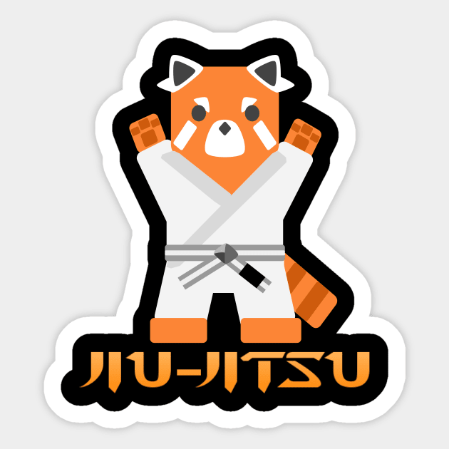 Jiu-Jitsu Panda -Gray White Belt- Sticker by TheConcernedPanda